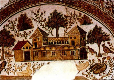 Mosaik aus Nordafrika mit Villendarstellung