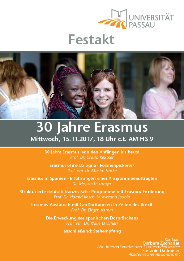 Plakat - Festakt dreißig Jahre Erasmus