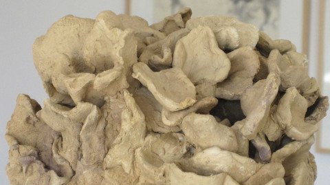 Organische Skulptur in Beige