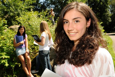 Student in the garden