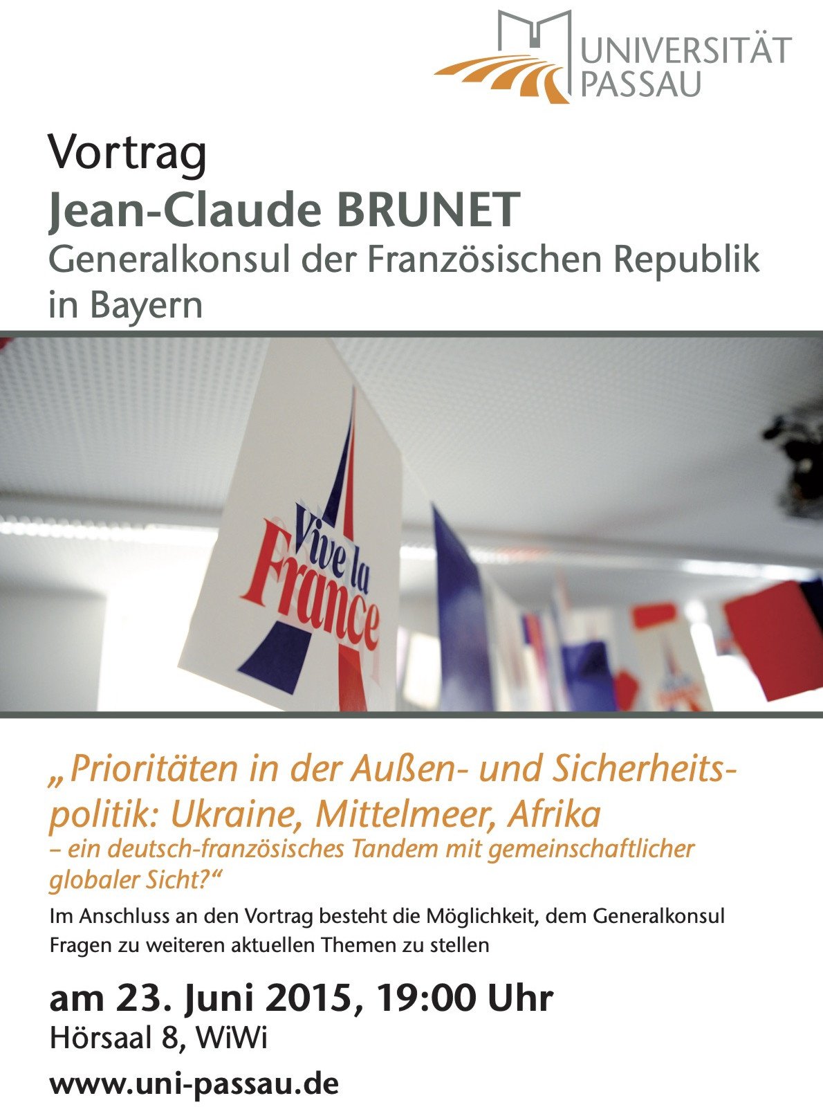 Gastvortrag von Jean-Claude Brunet