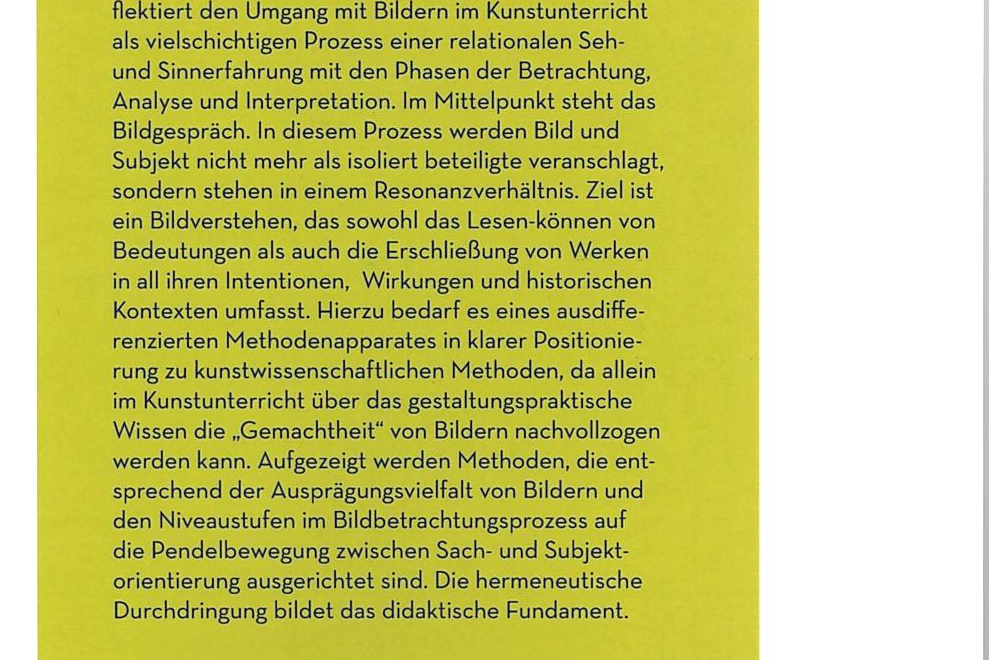 Bildverstehen 6. IMAGO. Zeitschrift f&uuml;r Kunstp&auml;dagogik  