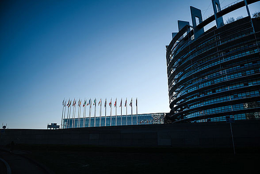 The European Parliament building in Strasbourg.