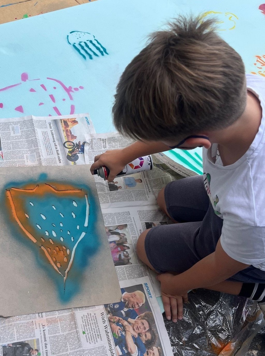 Beim Sprayen