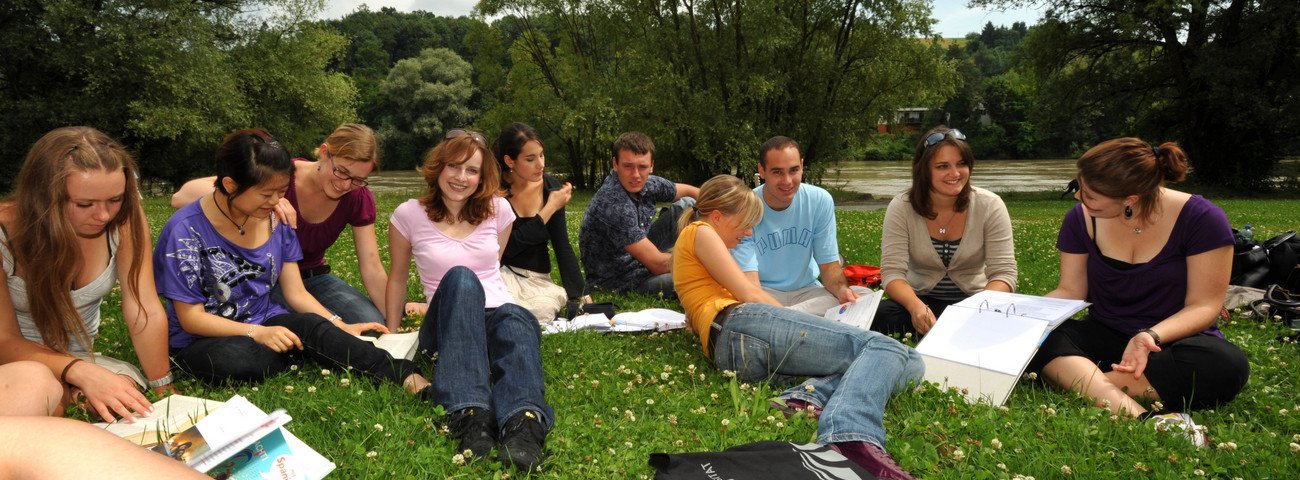 Studierende auf der Innwiese