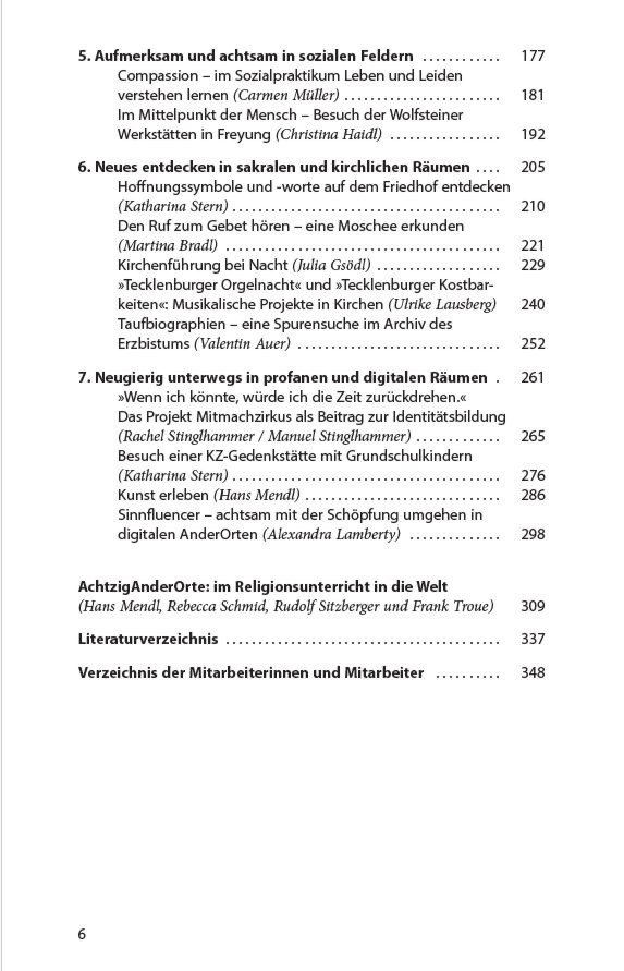 Inhaltsverzeichnis AnderOrte, Seite 2