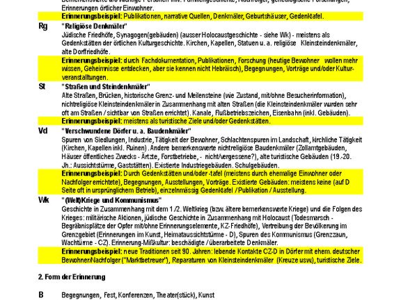 Explanations and data sheets