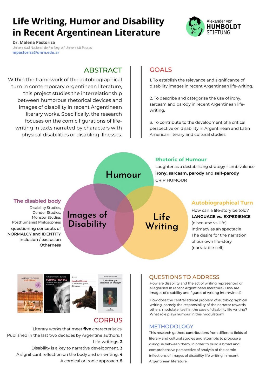 Poster Life writing, Humor and Disability in recent Argentinean Literature