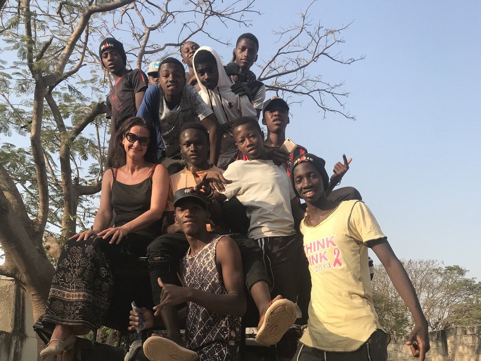 mit Jugendlichen in Dindefelo/Senegal