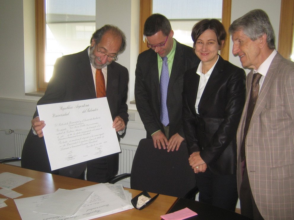 Besuch von Roberto Raimondo in Passau &ndash; mit Werner Gamerith, Ursula Reutner und Walter Schweitzer