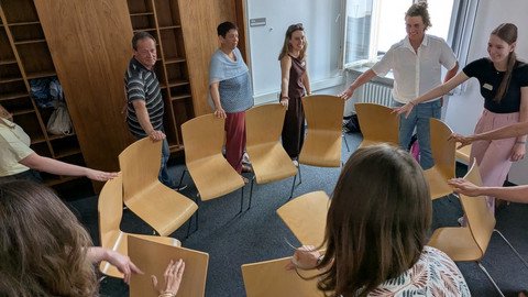 Teilnehmende beim Workshop "Spiele"