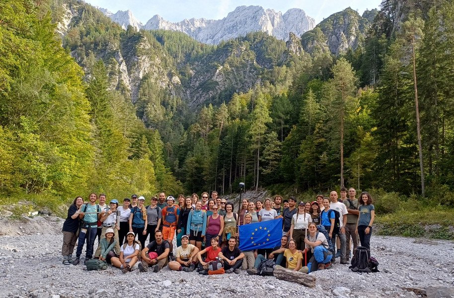 Gruppenfoto der Projektteilnehmer von BESTNATURE im österreichischen Nationalpark Gesäuse; Foto: Universität Graz/ Hirschmugl.