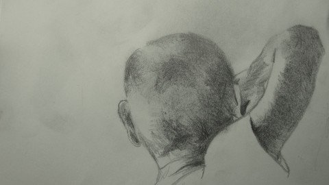 Zeichnung eines Hinterkopfes