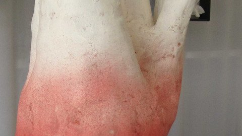 Organische Skulptur in Beige und Rot