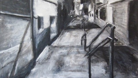 Zeichnung dunkle Gasse