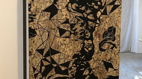 Bild abstrakt gold schwarz