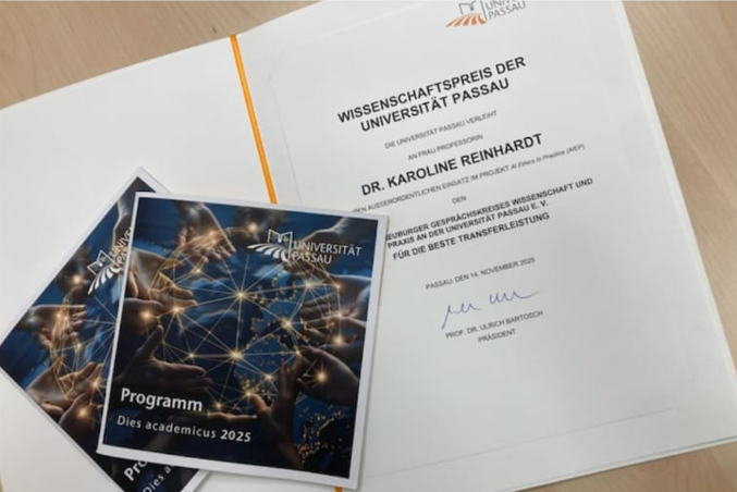 [Translate to Englisch:] Zertifikat Wissenschaftspreis