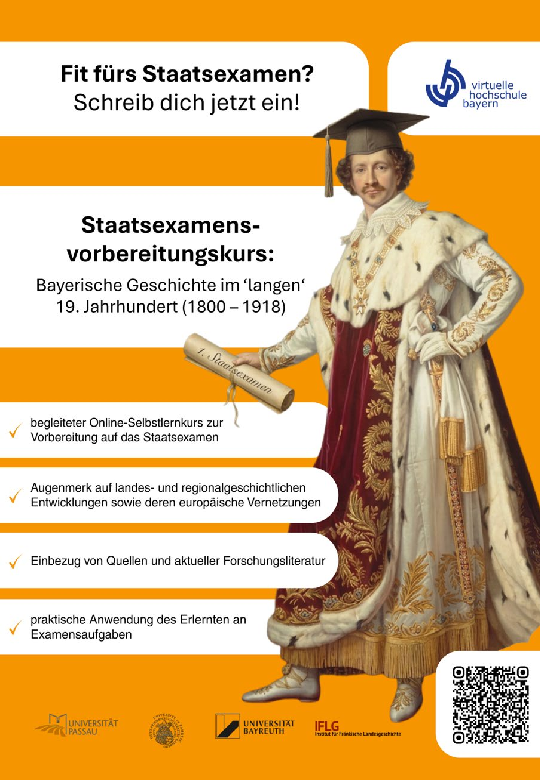 Plakat zum vhb-Online Kurs "Staatsexamensvorbereitung"