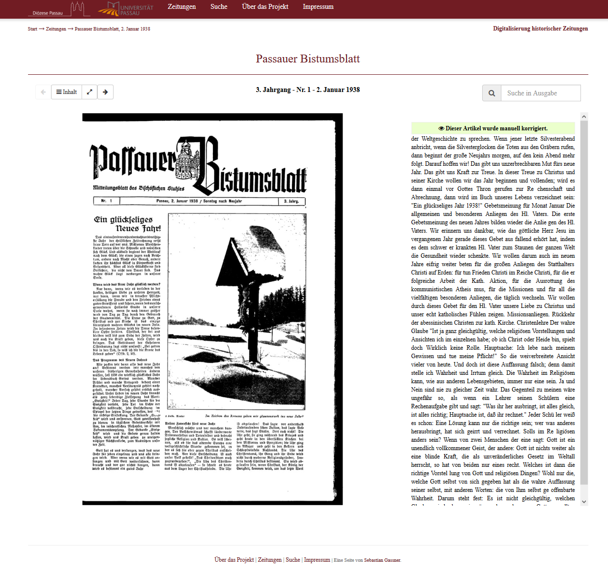 Ausschnitt aus dem Passauer Bistumsblatt