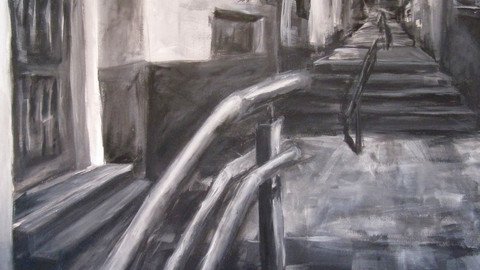 Zeichnung dunkle Gasse