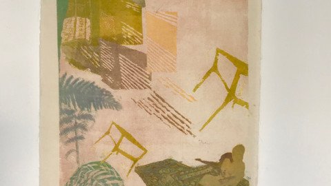 Ausstellungsst&uuml;ck Figuration und Abstraktion: Leinwand bemalt