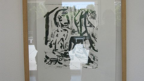 Abstraktes Bild gerahmt in schwarz wei&szlig;