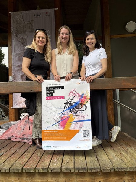 Prof. Dr. Barbara Lutz-Sterzenbach (Professur f&uuml;r Kunstp&auml;dagogik und Visual Literacy), Dr. Sabrina Kufner, Anneliese Fraser (beide ZLF); Foto: Anneliese Fraser/Universit&auml;t Passau