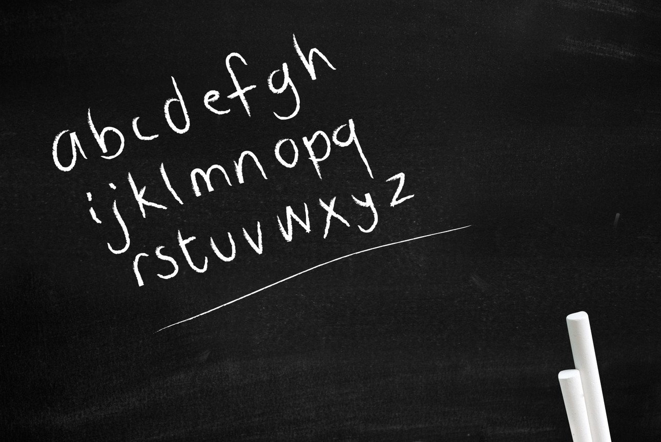 Tafel mit Alphabet