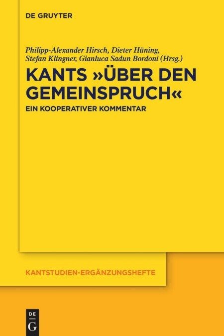 Buchtitel Kants &Uuml;ber den Gemeinspruch