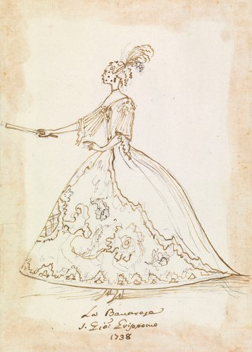 Karrikatur von Anton Maria Zanetti the Elder: Anna Rosa Pasquali, auch genannt "La Bavarese" (©Royal Collection Trust)