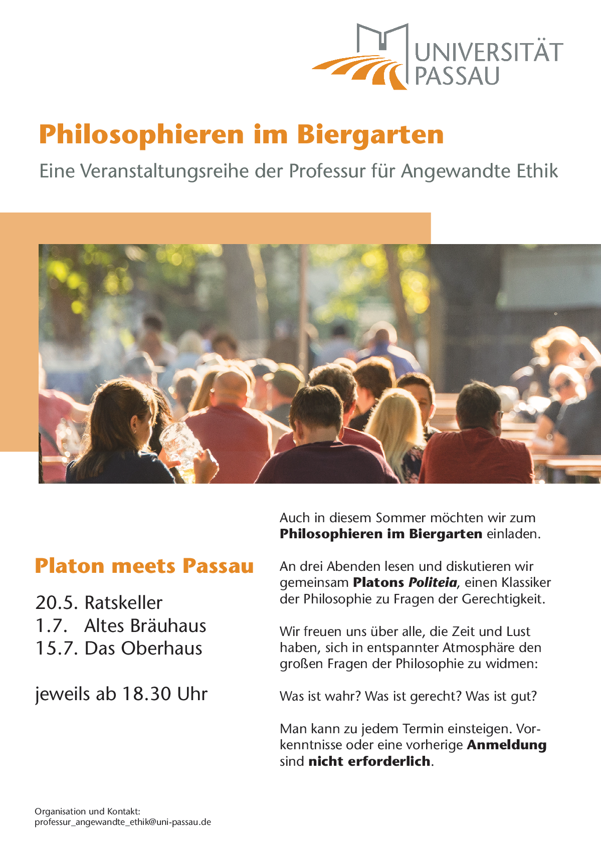 [Translate to Englisch:] Plakat Philosophieren im Biergarten