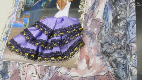 Bild T&auml;nzerin mit aufgeklebtem Rock