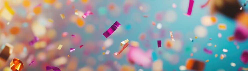 Konfetti fliegend