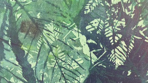 Ausstellungsst&uuml;ck Figuration und Abstraktion: gr&uuml;ne Bl&auml;tter