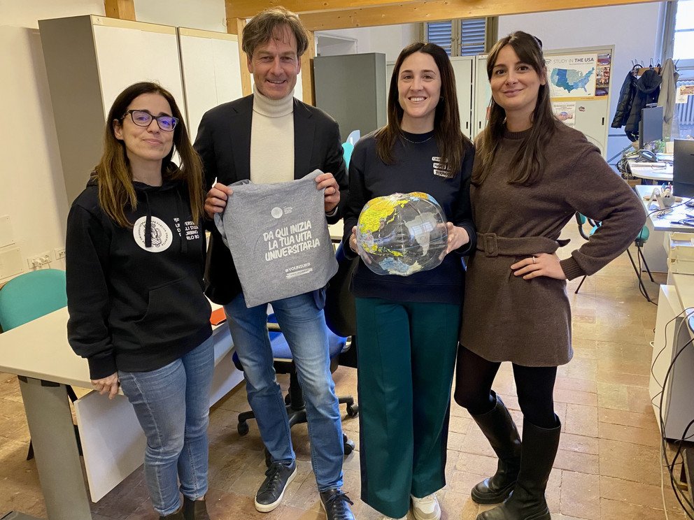 Prof. Barmeyer and staff members of the International Office, Lucia Bartolucci, Giulia Rilli, Cristina Galluccio