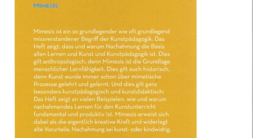 R&uuml;ckseite mimesis