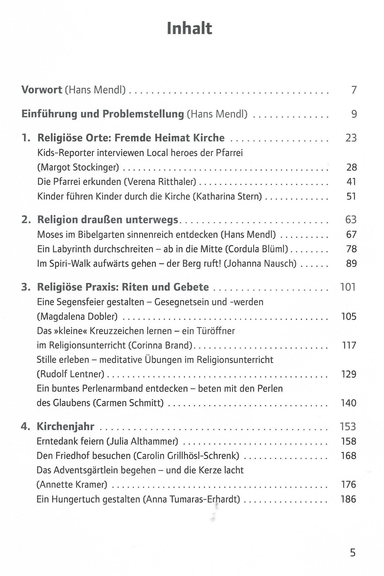 Buch Inhaltverzeichnis