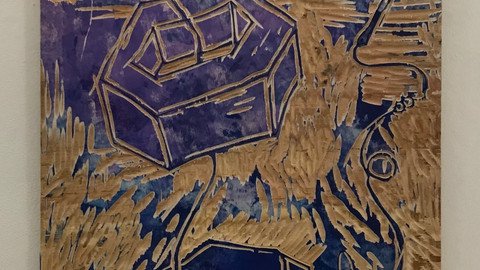 Radierung Lila braun 