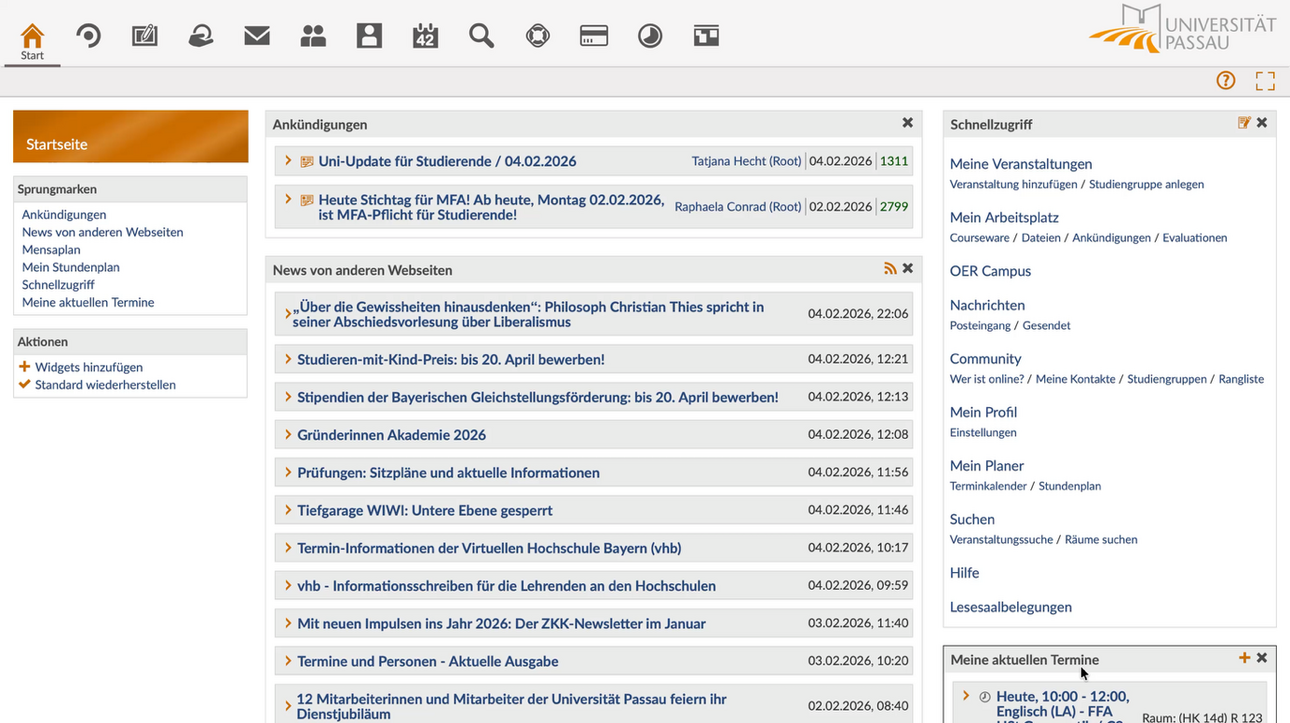 Screenshot aus Stud.IP. 