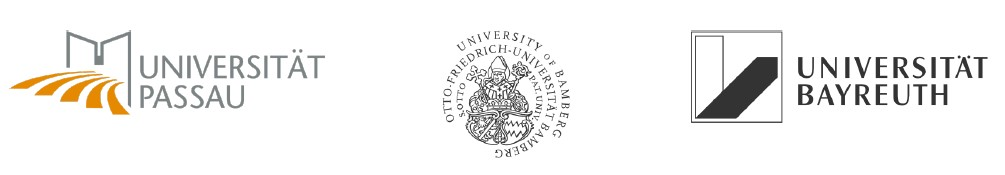Logos der Konsortialpartner: Universit&auml;t Passau, Universit&auml;t Bayreuth, Universit&auml;t Bamberg