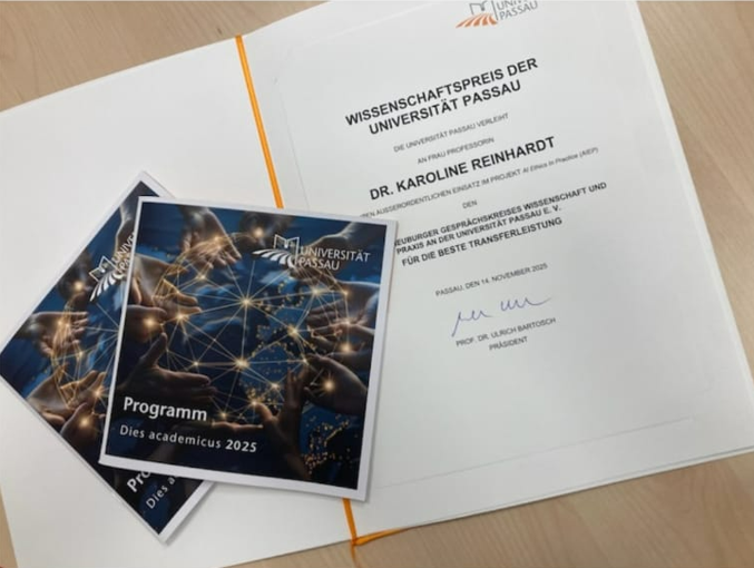 [Translate to Englisch:] Zertifikat Wissenschaftspreis