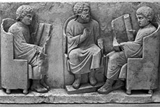 sog. Neumagener Schulrelief (Relief eines Grabbaus des späten 2./ frühen 3. Jh.)